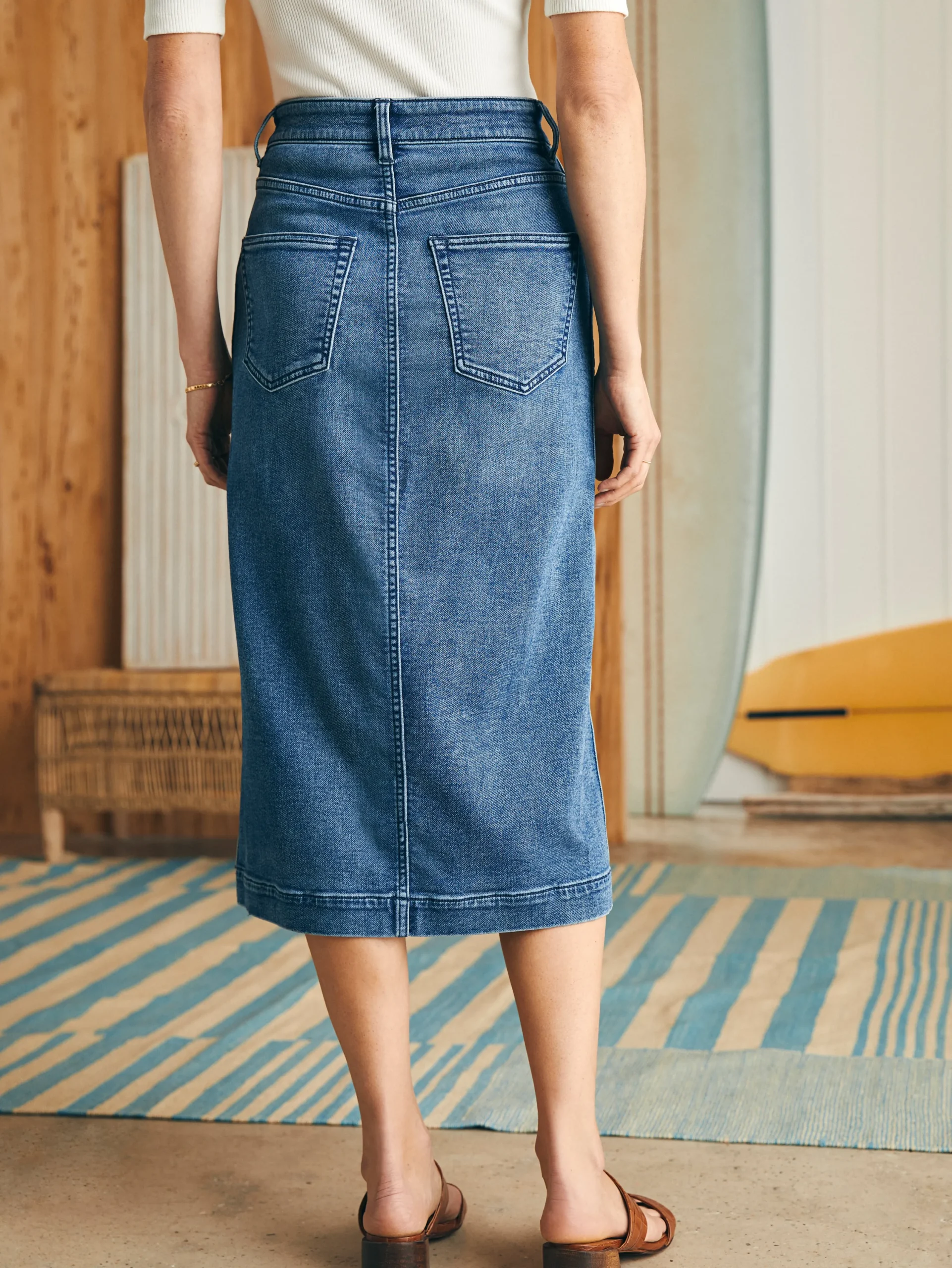 Shorts & Skirts^Faherty Brand Stretch Terry Midi Skirt - Riverton Wash