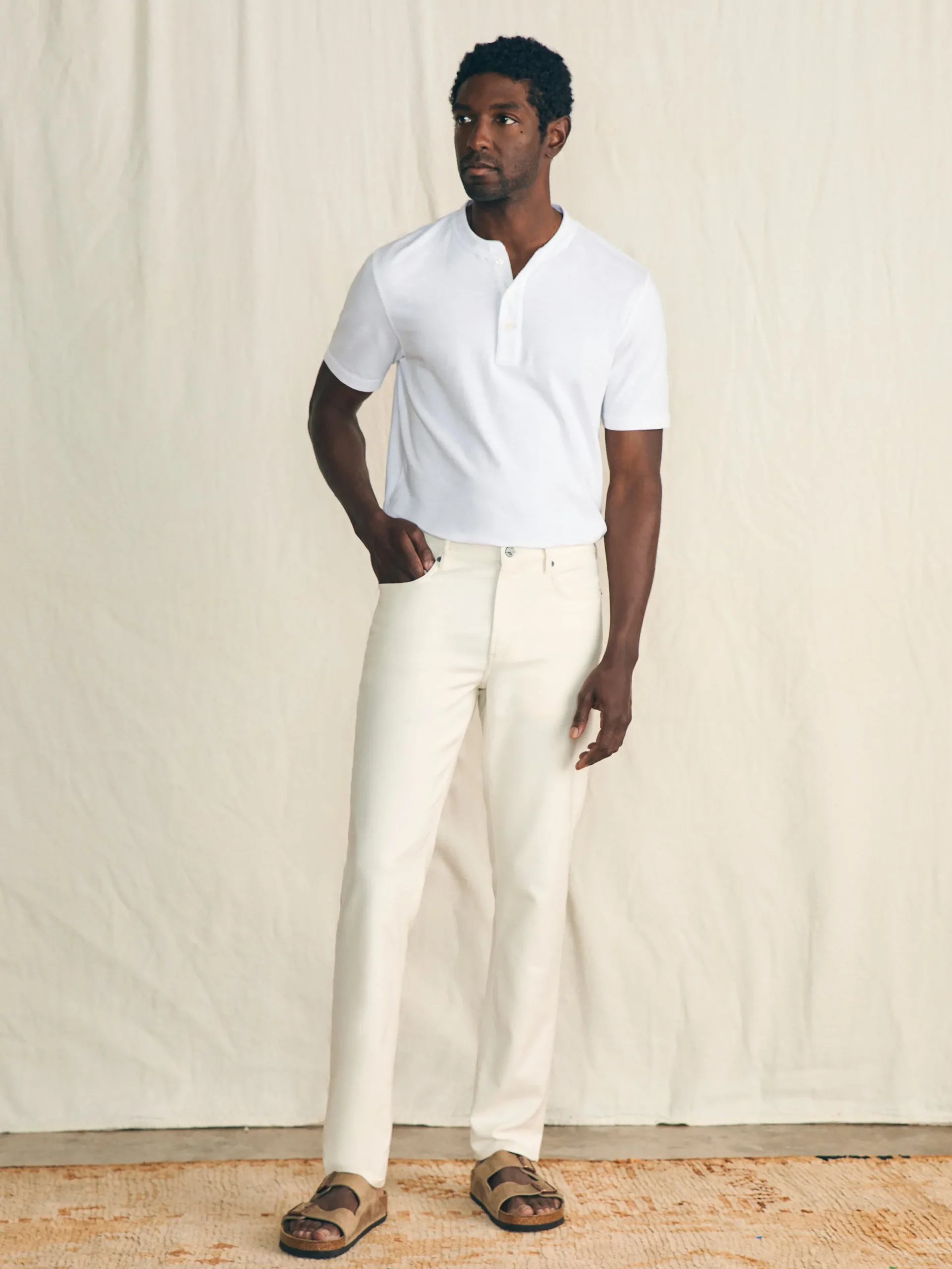 Pants^Faherty Brand Stretch Terry 5-Pocket Athletic Fit Pant (32" Inseam) - Cabo Blanco