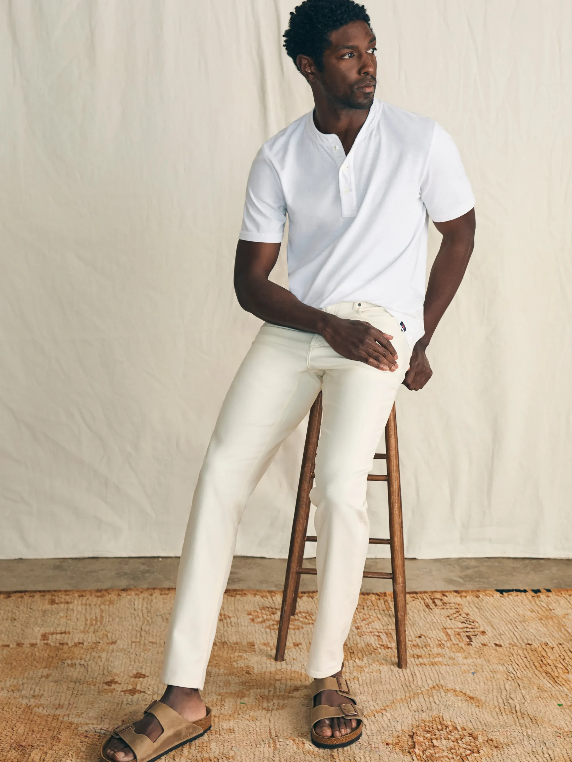Pants^Faherty Brand Stretch Terry 5-Pocket Athletic Fit Pant (32" Inseam) - Cabo Blanco