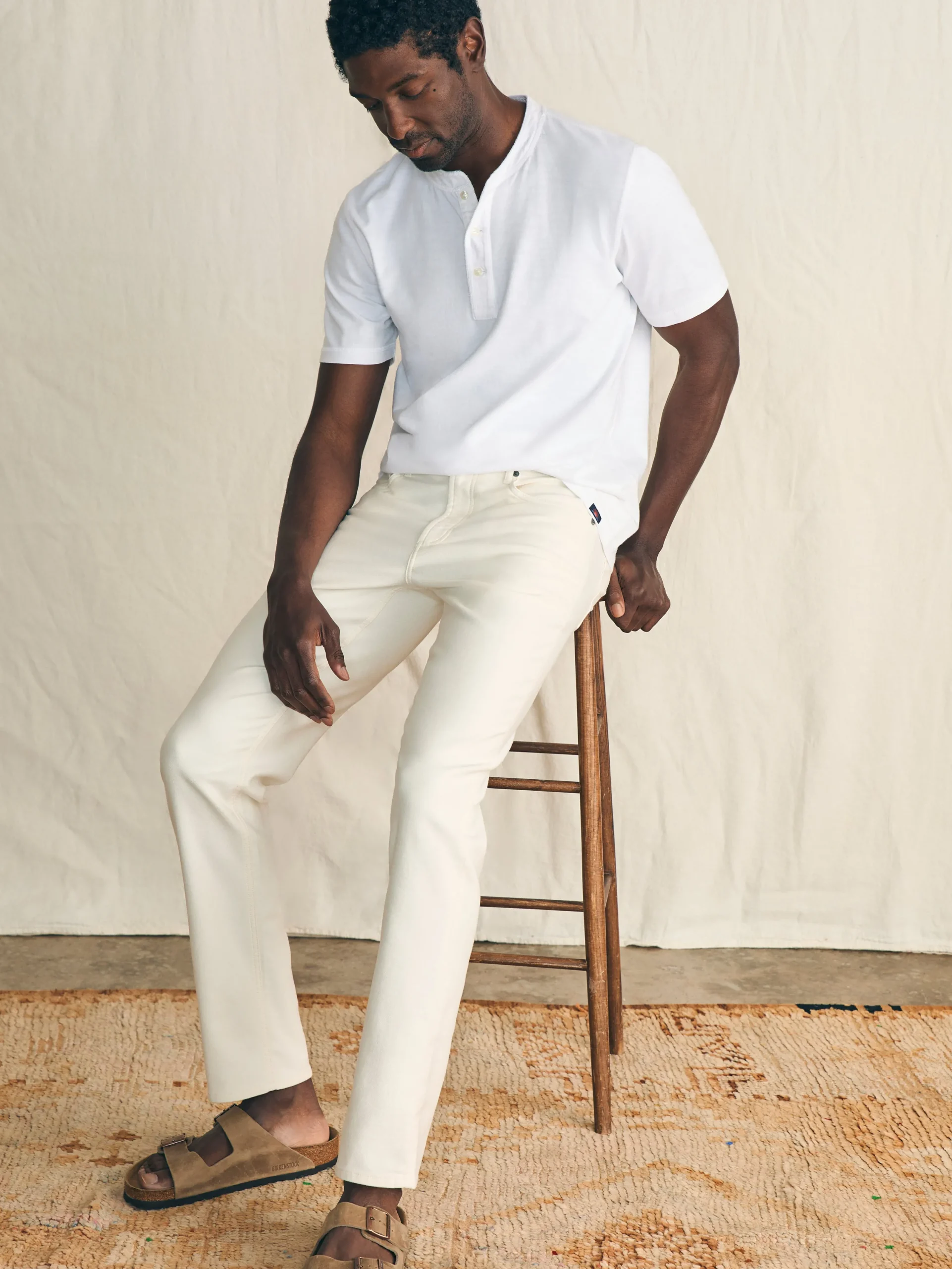 Pants^Faherty Brand Stretch Terry 5-Pocket Athletic Fit Pant (32" Inseam) - Cabo Blanco