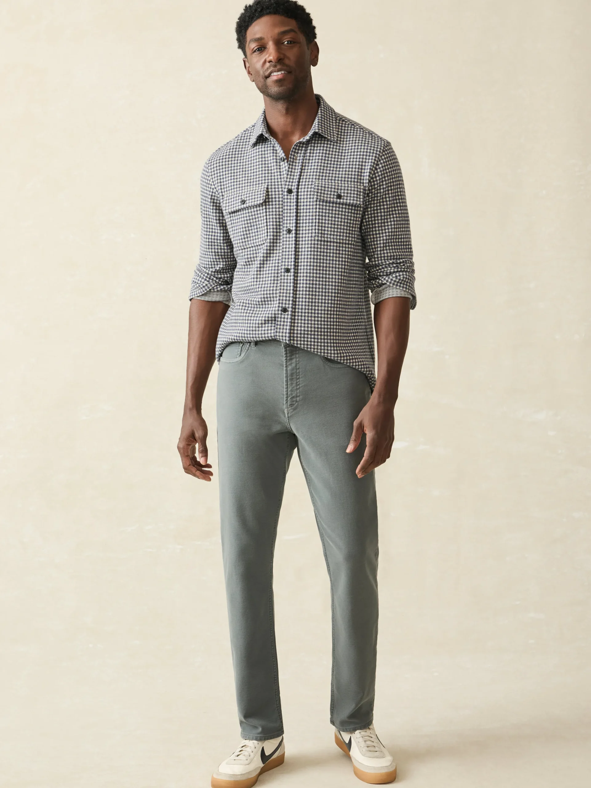 Pants^Faherty Brand Stretch Terry 5-Pocket Athletic Fit Pant - Slate