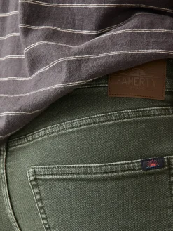 Pants^Faherty Brand Stretch Terry 5-Pocket Athletic Fit Pant - Fall Olive