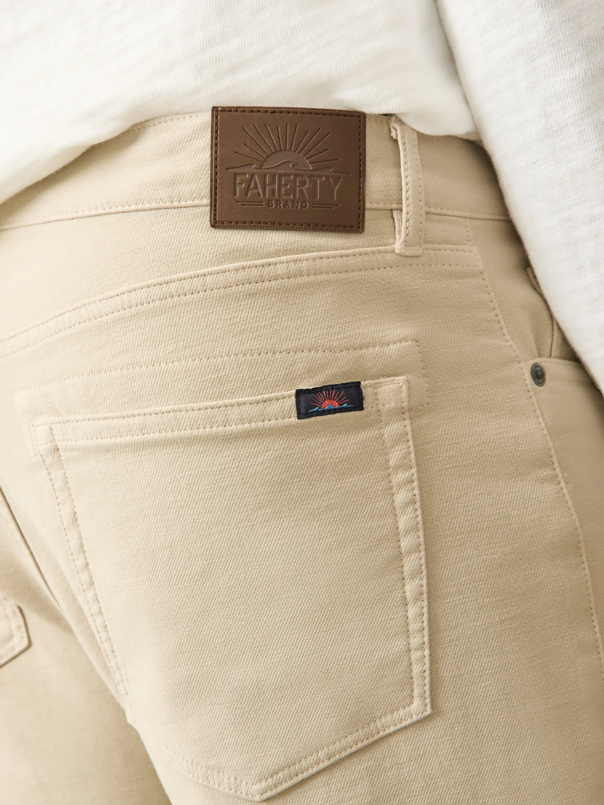 Pants^Faherty Brand Stretch Terry 5-Pocket Pant - Stone
