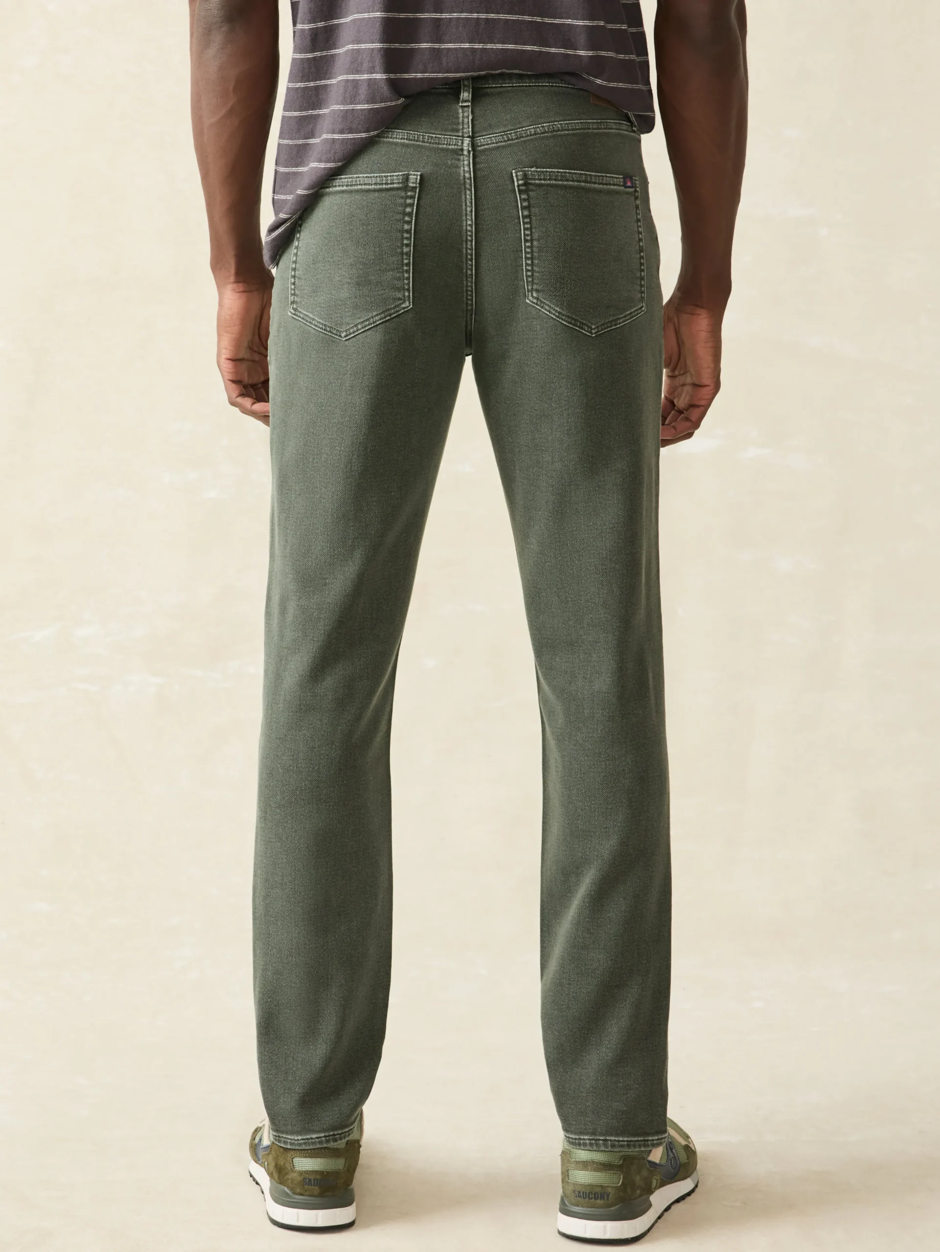 Pants^Faherty Brand Stretch Terry 5-Pocket Pant - Fall Olive