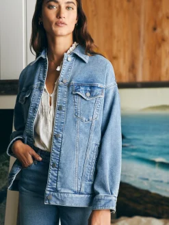 Blazers & Outerwear^Faherty Brand Stretch Terry Trucker Jacket - Mid Wash