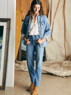 Blazers & Outerwear^Faherty Brand Stretch Terry Trucker Jacket - Mid Wash