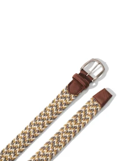 Belts^Faherty Brand Stretch Woven Belt - Beige Mix