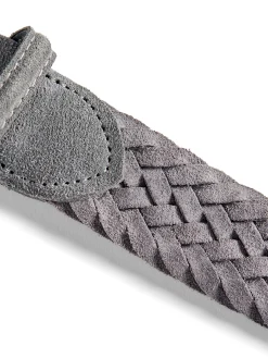 Belts^Faherty Brand Suede Woven Belt - Grey