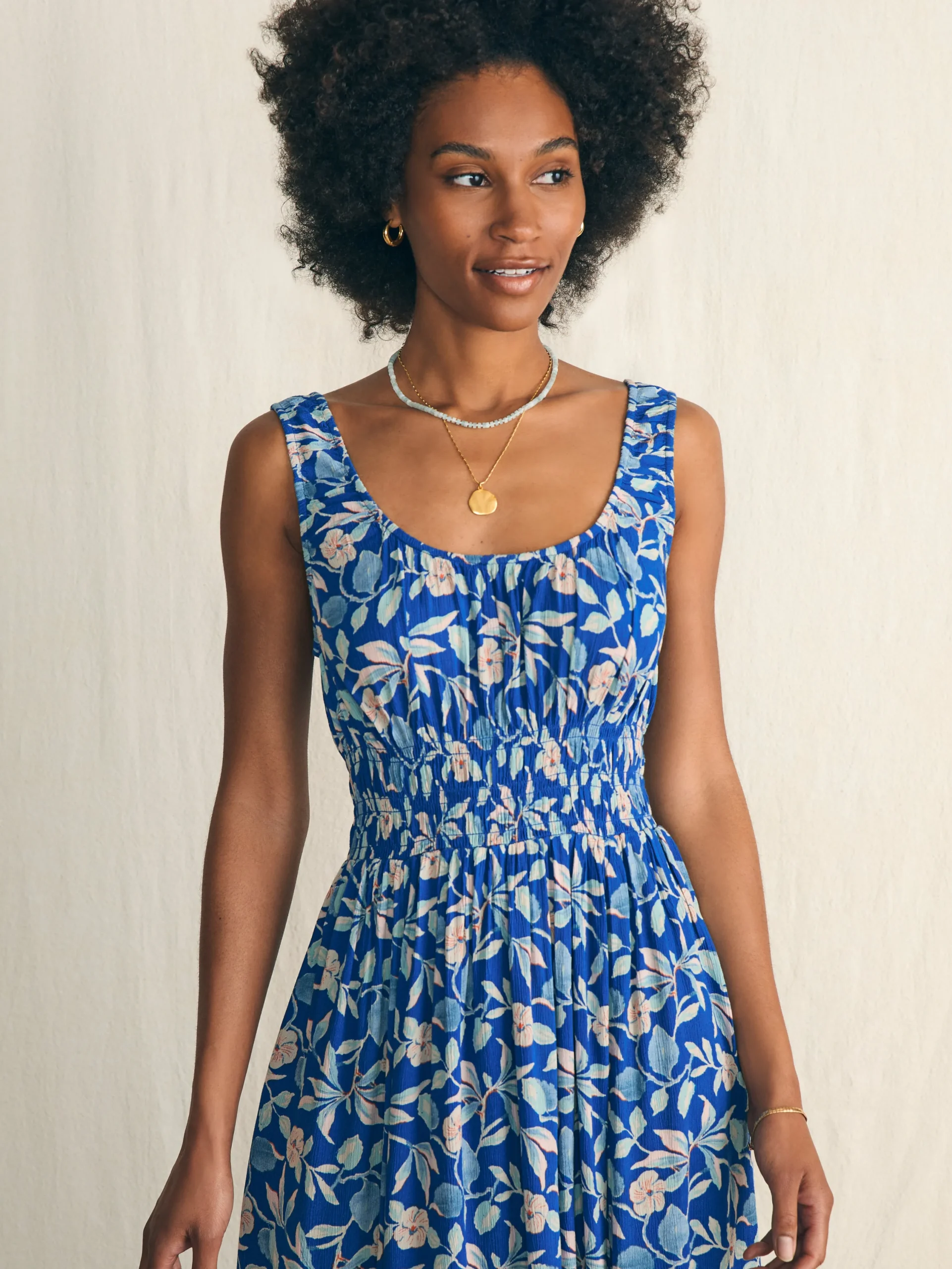 Dresses^Faherty Brand Sunseeker Midi Dress - Blue Ginger Floral