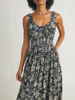 Dresses^Faherty Brand Sunseeker Midi Dress - Charcoal Chiyoda Floral