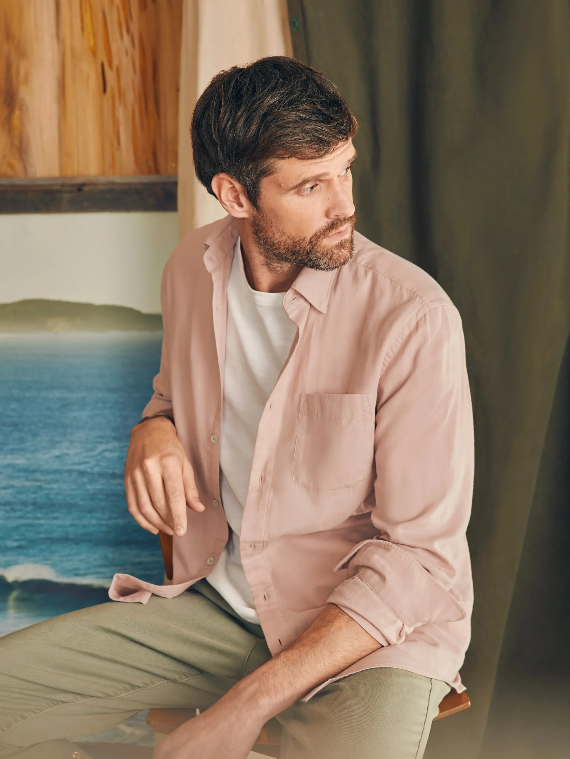 Shirts^Faherty Brand Sunwashed Chambray Shirt - Coastal Mauve