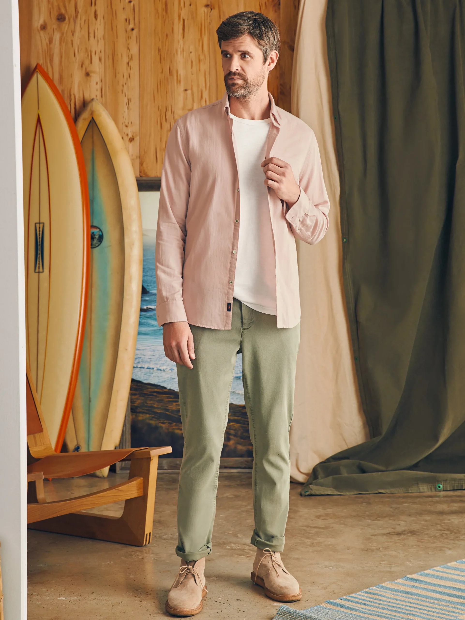 Shirts^Faherty Brand Sunwashed Chambray Shirt - Coastal Mauve