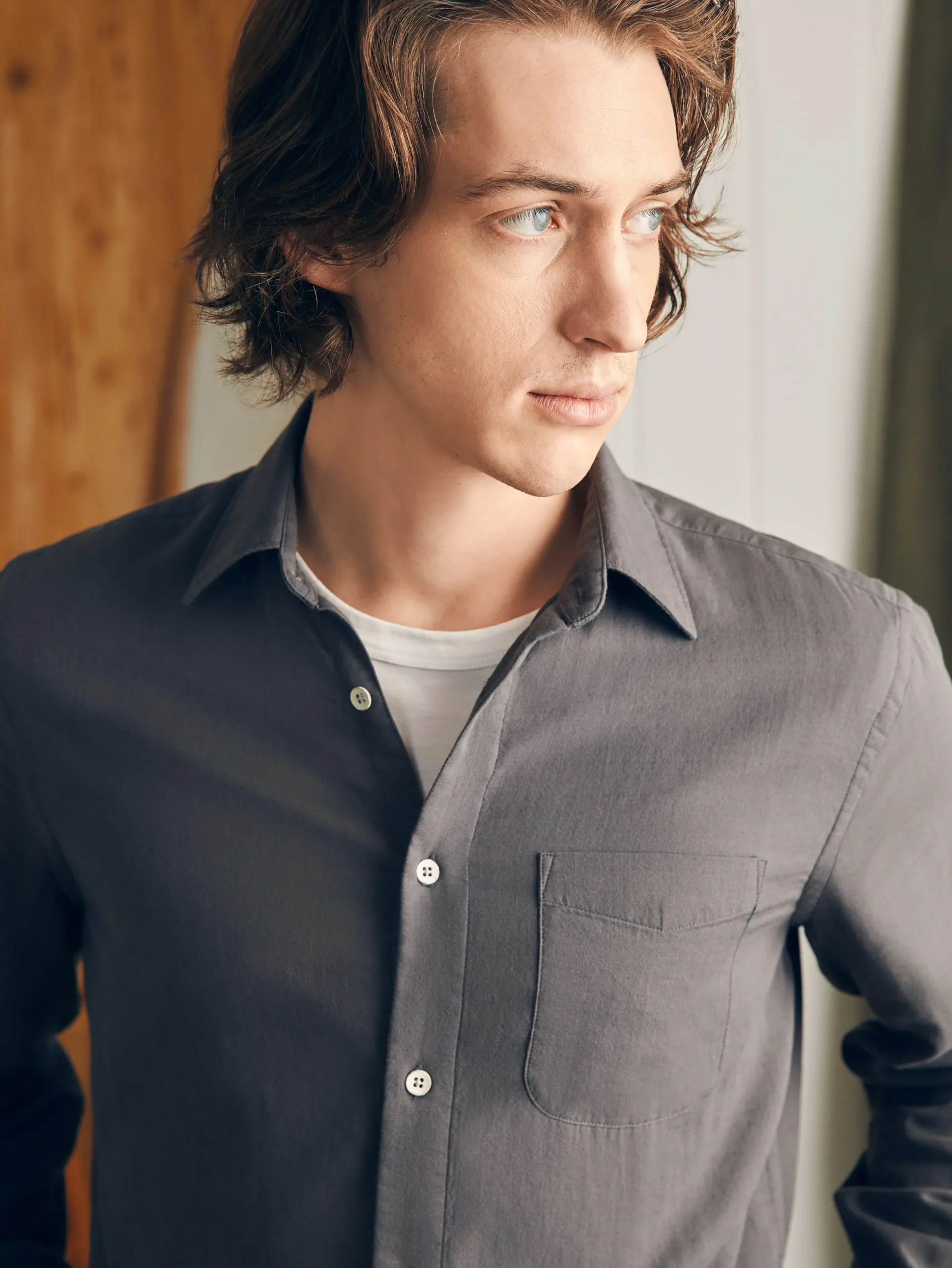 Shirts^Faherty Brand Sunwashed Chambray Shirt - Washed Charcoal