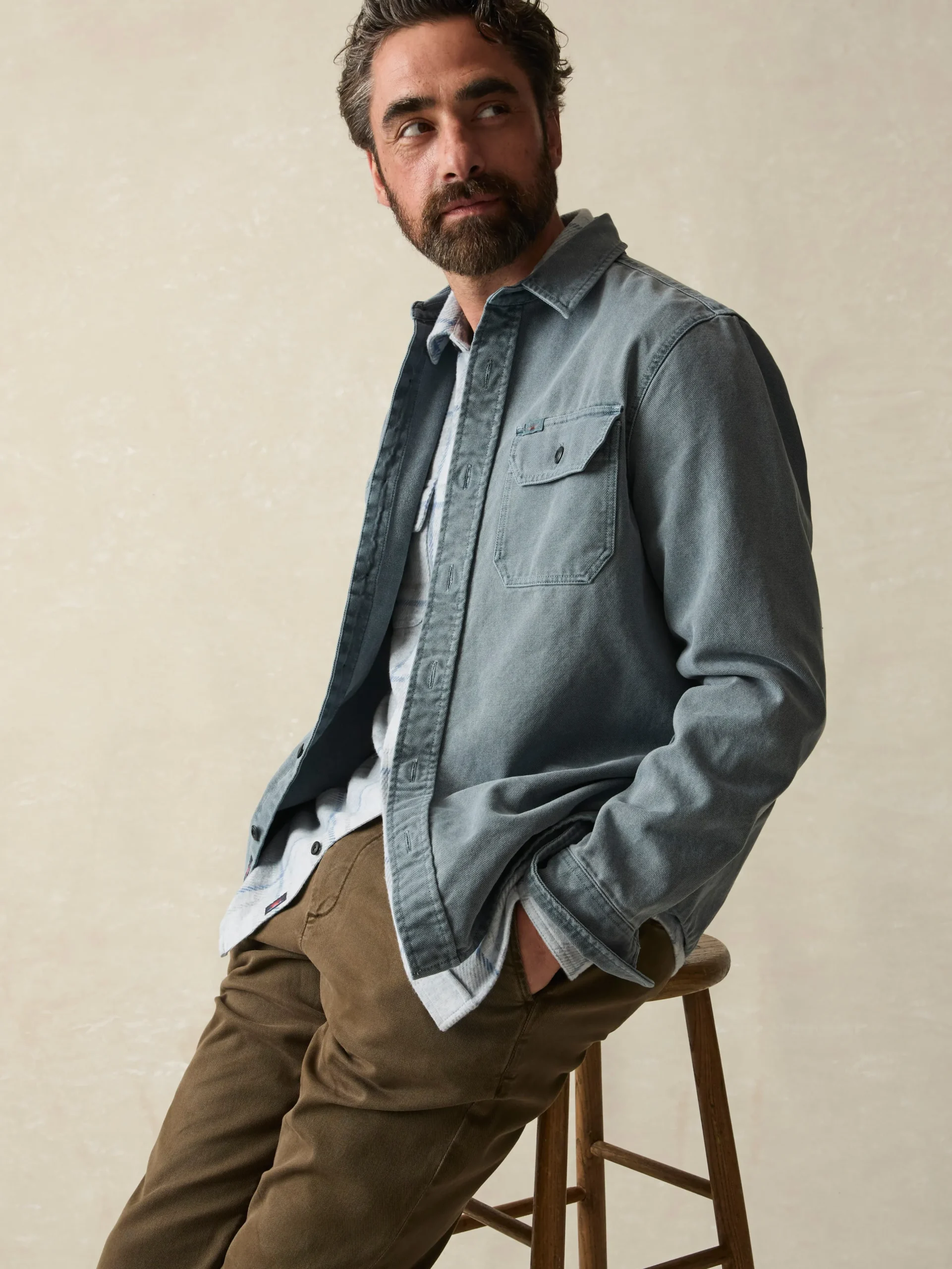 Jackets & Vests^Faherty Brand Sunwashed CPO - Petrol Blue