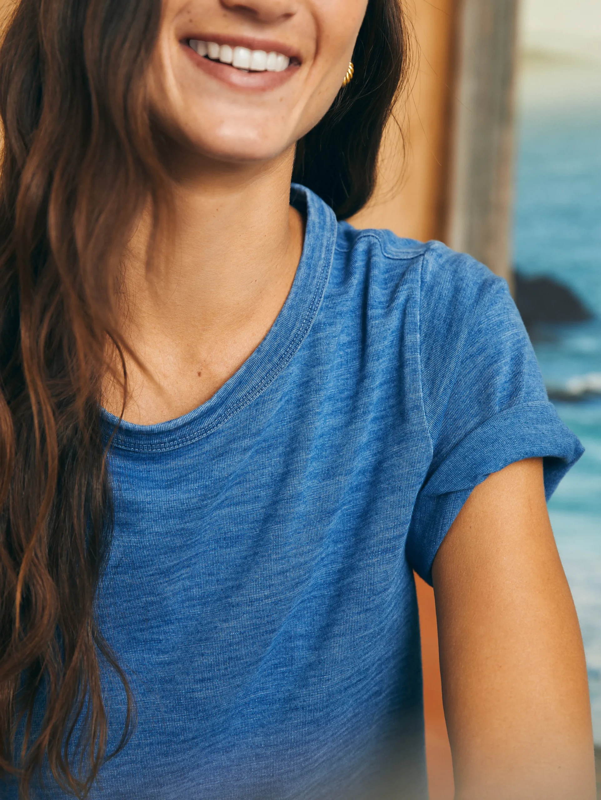 T-Shirts^Faherty Brand Sunwashed Crew Tee - Medium Indigo Wash