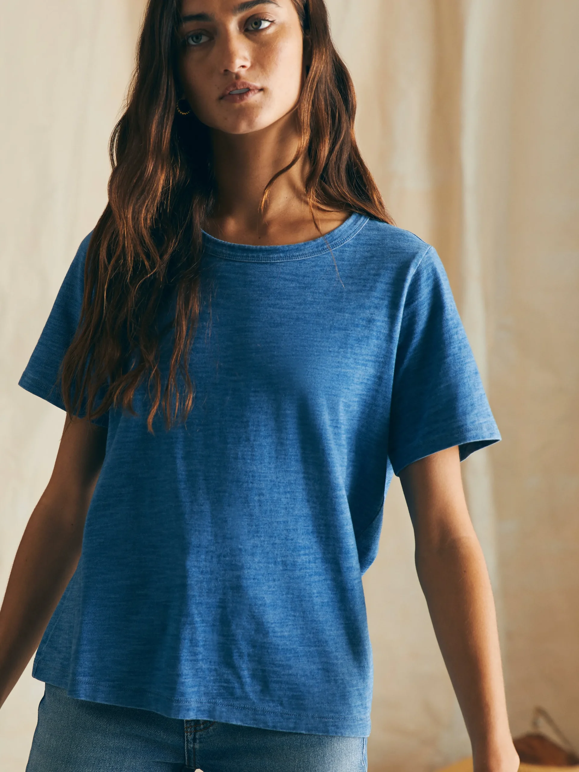 T-Shirts^Faherty Brand Sunwashed Crew Tee - Medium Indigo Wash