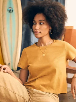 T-Shirts^Faherty Brand Sunwashed Cropped Crew Tee - Wood Thrush