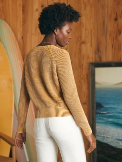 Sweaters^Faherty Brand Sunwashed Fisherman Cardigan - Golden Brown