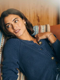 Sweaters^Faherty Brand Sunwashed Fisherman Cardigan - Mood Indigo