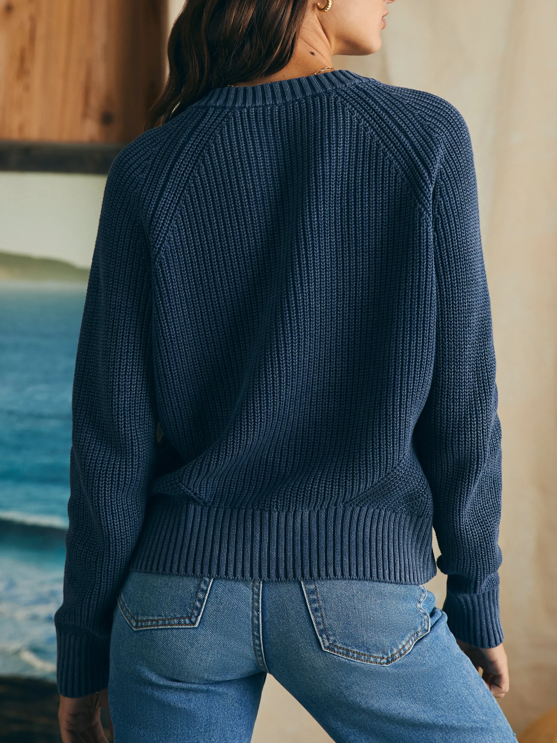 Sweaters^Faherty Brand Sunwashed Fisherman Cardigan - Mood Indigo