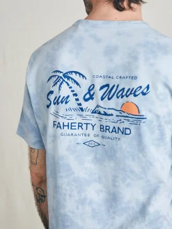 T-Shirts & Henleys^Faherty Brand Sunwashed Graphic Tee - Blue Waves Wash