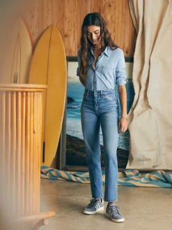 Shirts & Tops^Faherty Brand Sunwashed Knit Shirt - Light Indigo Wash
