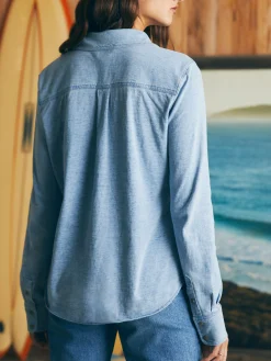 Shirts & Tops^Faherty Brand Sunwashed Knit Shirt - Light Indigo Wash