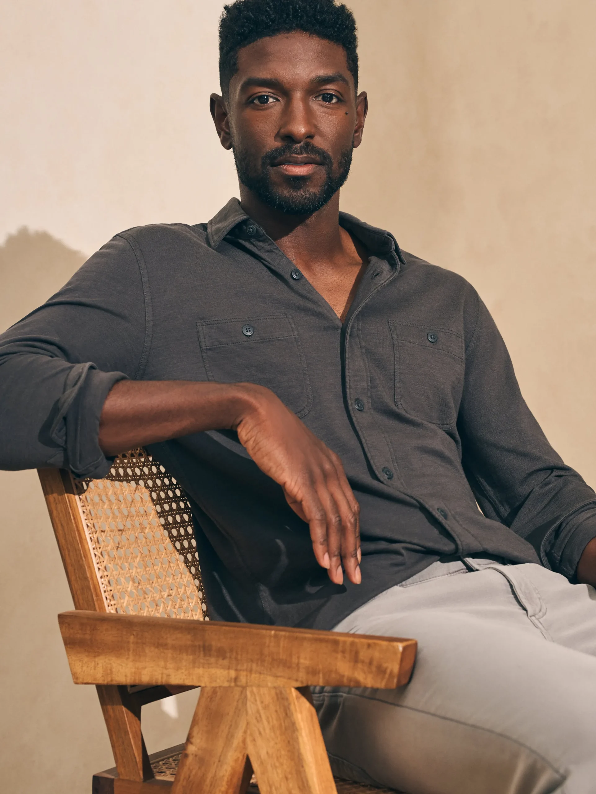 Shirts^Faherty Brand Sunwashed Knit Shirt - Washed Black