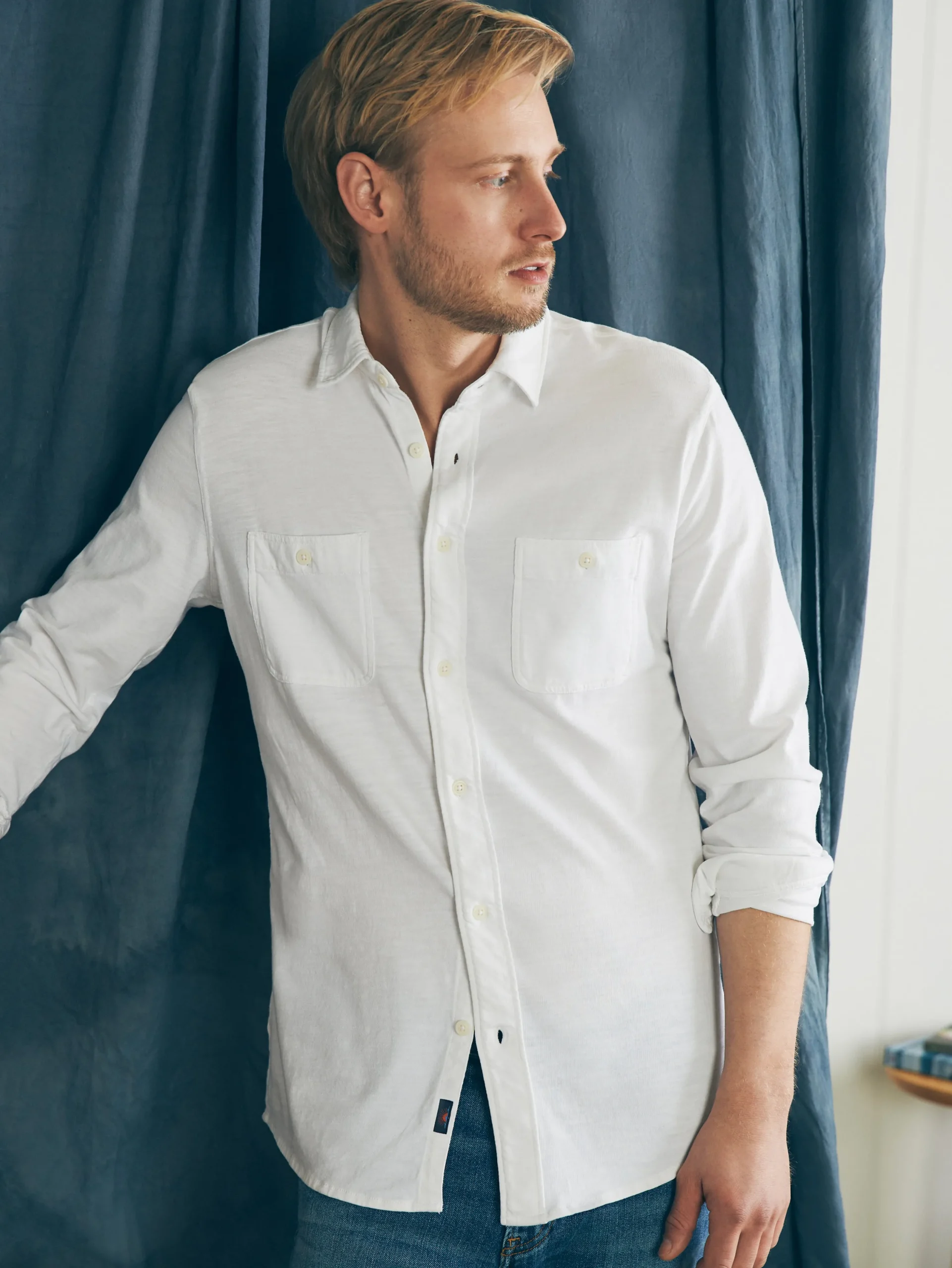 Shirts^Faherty Brand Sunwashed Knit Shirt - White