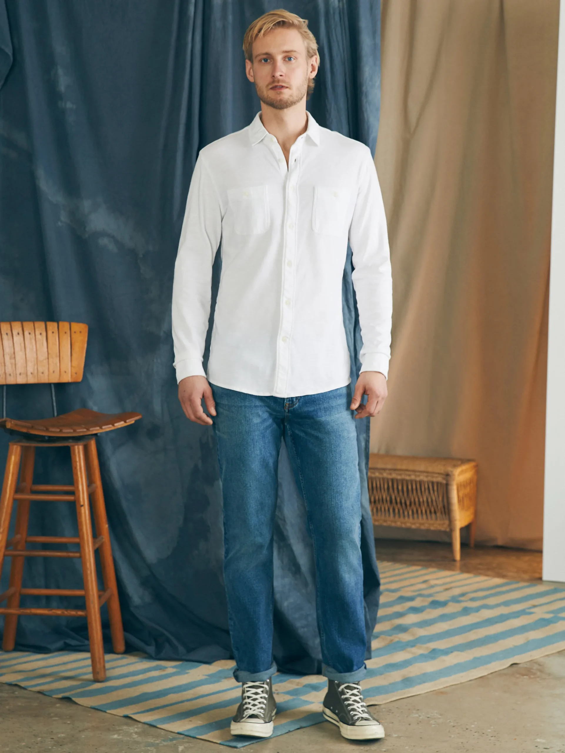 Shirts^Faherty Brand Sunwashed Knit Shirt - White
