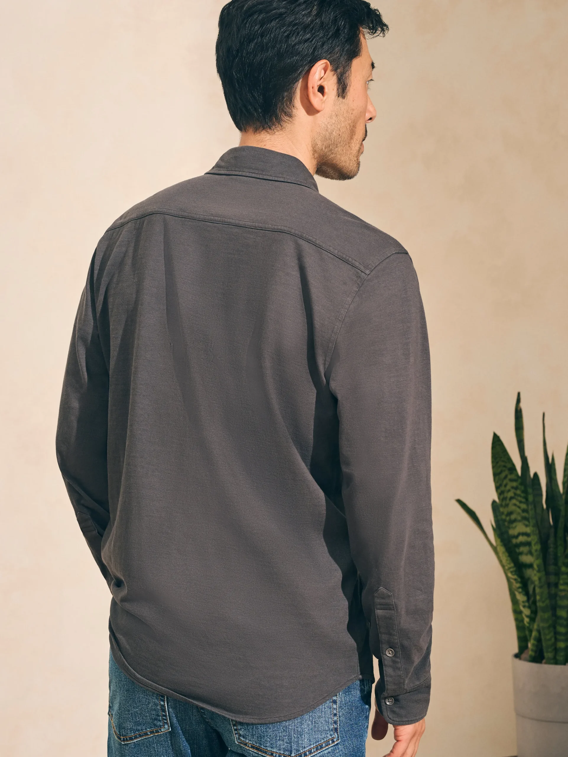 Shirts^Faherty Brand Sunwashed Knit Shirt (Single Pocket) - Washed Black