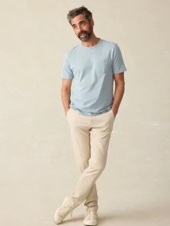 T-Shirts & Henleys^Faherty Brand Sunwashed Pocket Tee (Tall) - Blue Breeze