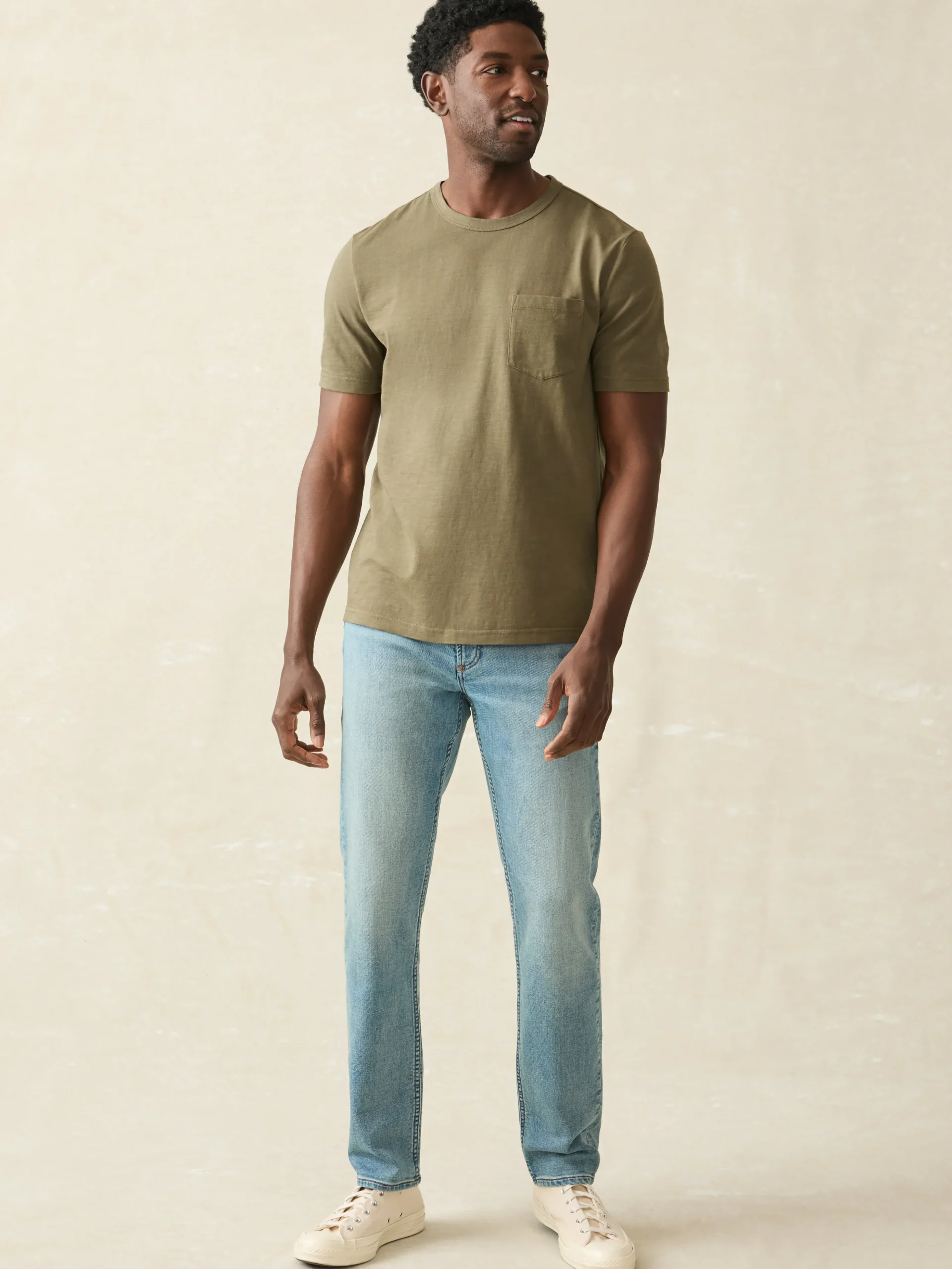 T-Shirts & Henleys^Faherty Brand Sunwashed Pocket Tee (Tall) - Olive