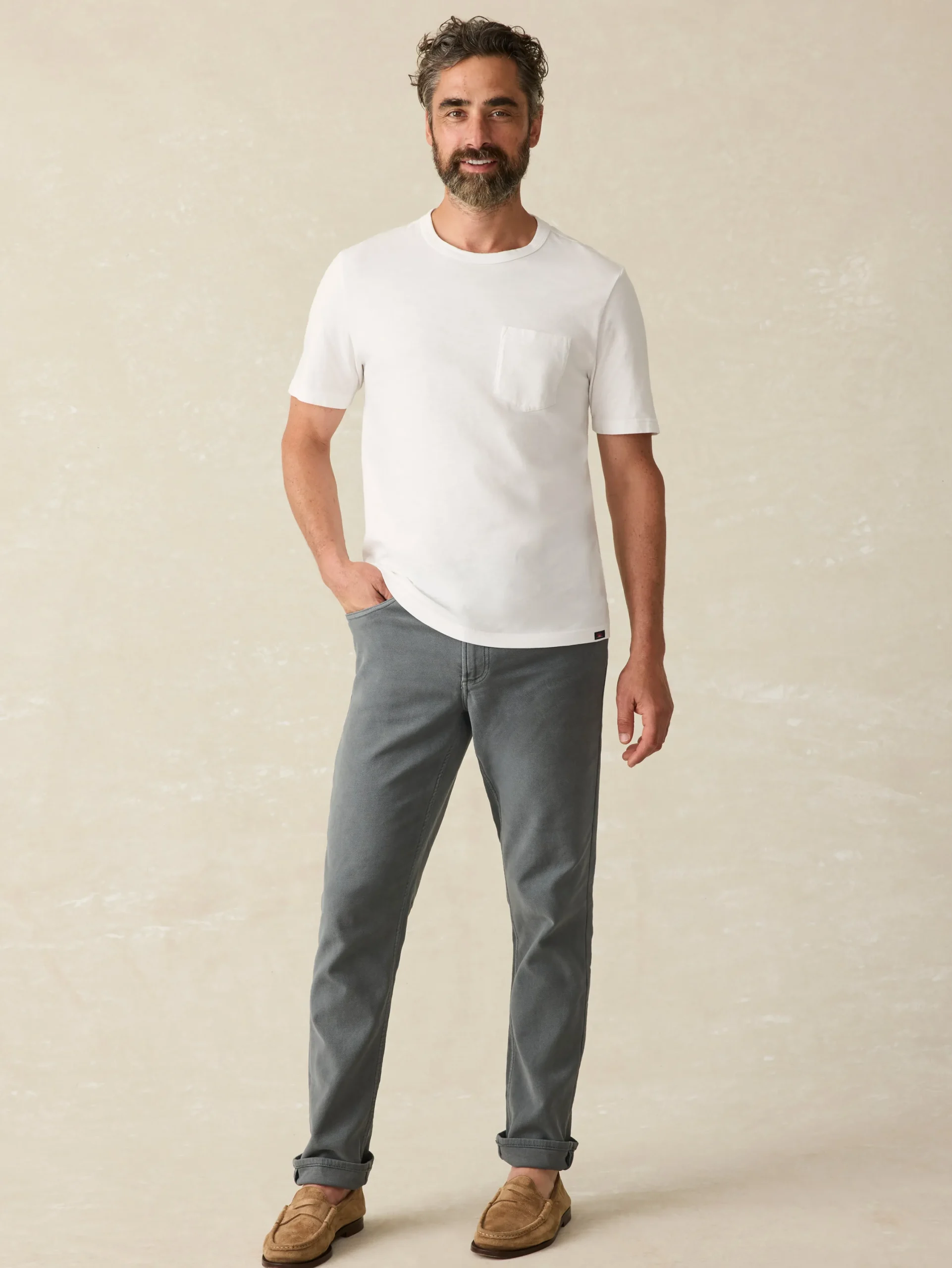 T-Shirts & Henleys^Faherty Brand Sunwashed Pocket Tee (Tall) - White