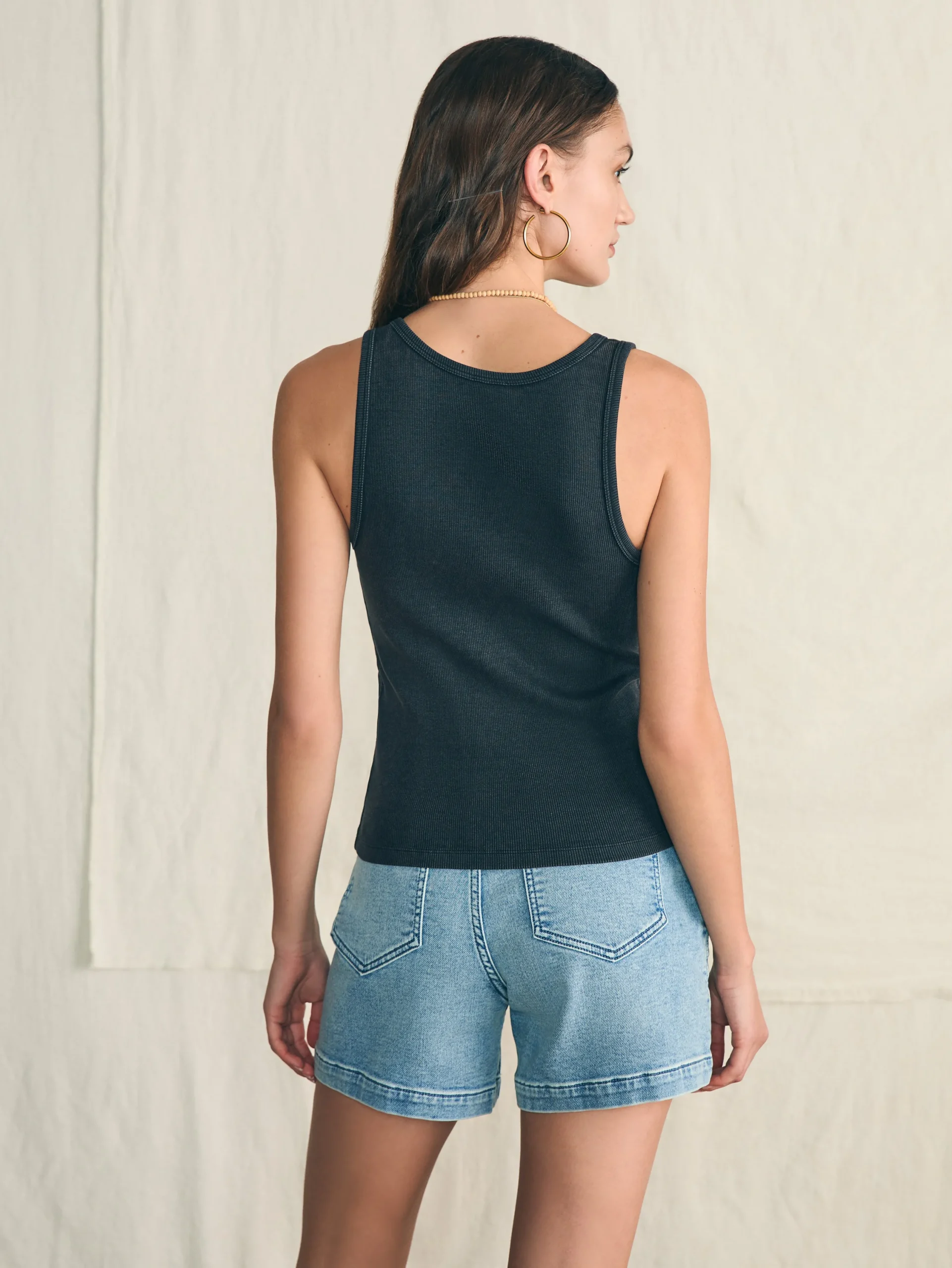 T-Shirts^Faherty Brand Sunwashed Rib Tank - Washed Black