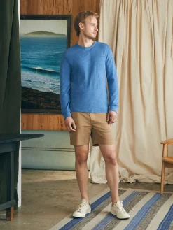 T-Shirts & Henleys|Lounge^Faherty Brand Sunwashed Slub Crew - Blue Horizon