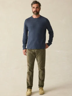 Hoodies & Sweatshirts|Lounge^Faherty Brand Sunwashed Slub Crew - Blue Nights