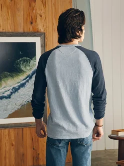 T-Shirts & Henleys^Faherty Brand Sunwashed Slub Crew - Blue Slate Heather Blue Nights