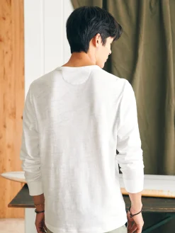 T-Shirts & Henleys|Lounge^Faherty Brand Sunwashed Slub Crew - White Surf Stripe