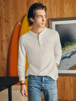 T-Shirts & Henleys^Faherty Brand Sunwashed Slub Henley - White