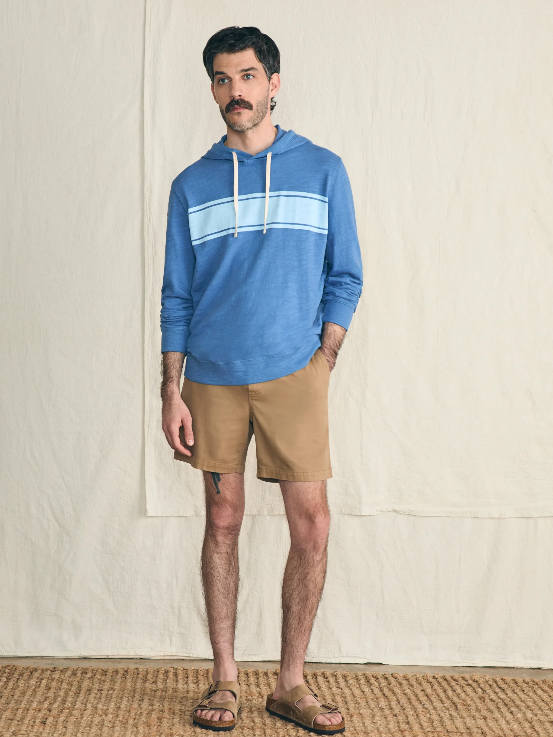 Hoodies & Sweatshirts^Faherty Brand Sunwashed Slub Hoodie - Blue Horizon Surf Stripe