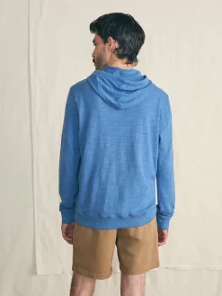 Hoodies & Sweatshirts^Faherty Brand Sunwashed Slub Hoodie - Blue Horizon Surf Stripe