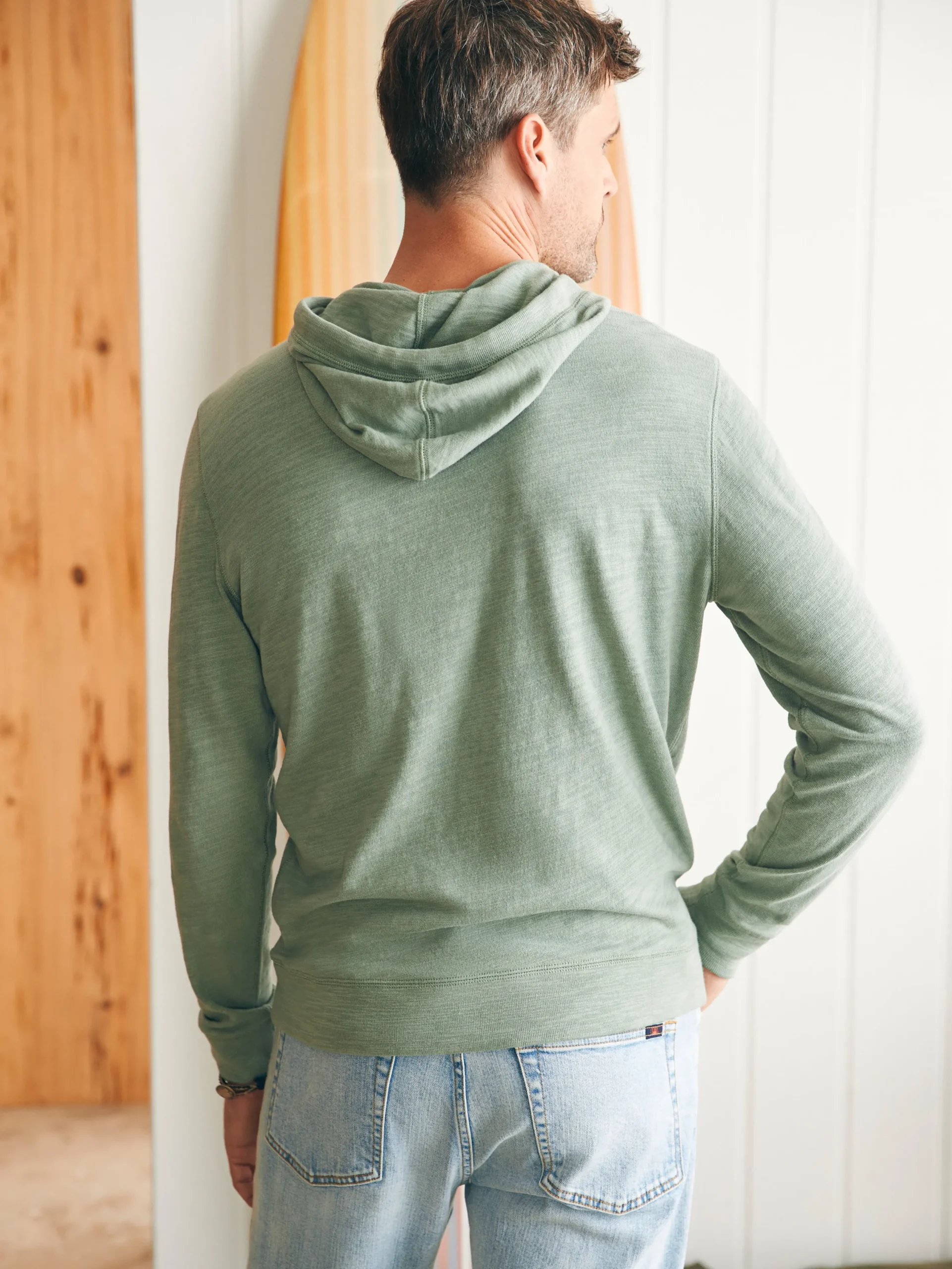 Hoodies & Sweatshirts|Lounge^Faherty Brand Sunwashed Slub Hoodie - Faded Sage
