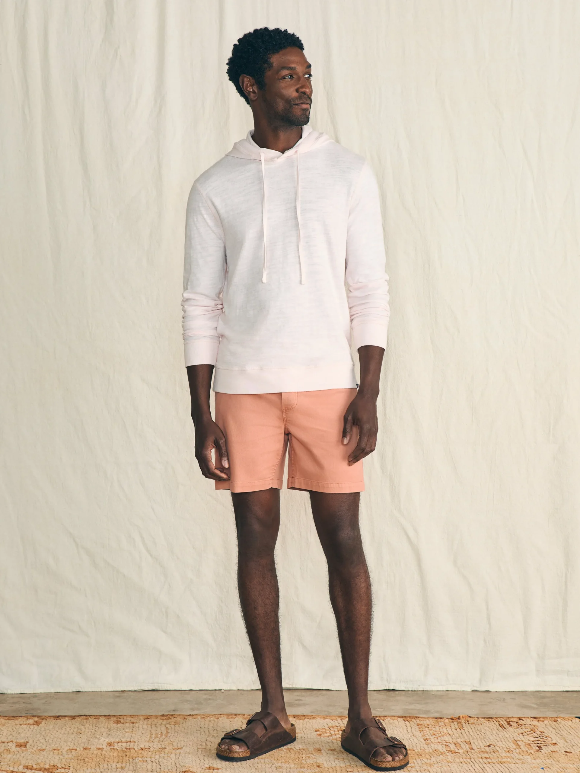 Hoodies & Sweatshirts|Lounge^Faherty Brand Sunwashed Slub Hoodie - Rosy Shell