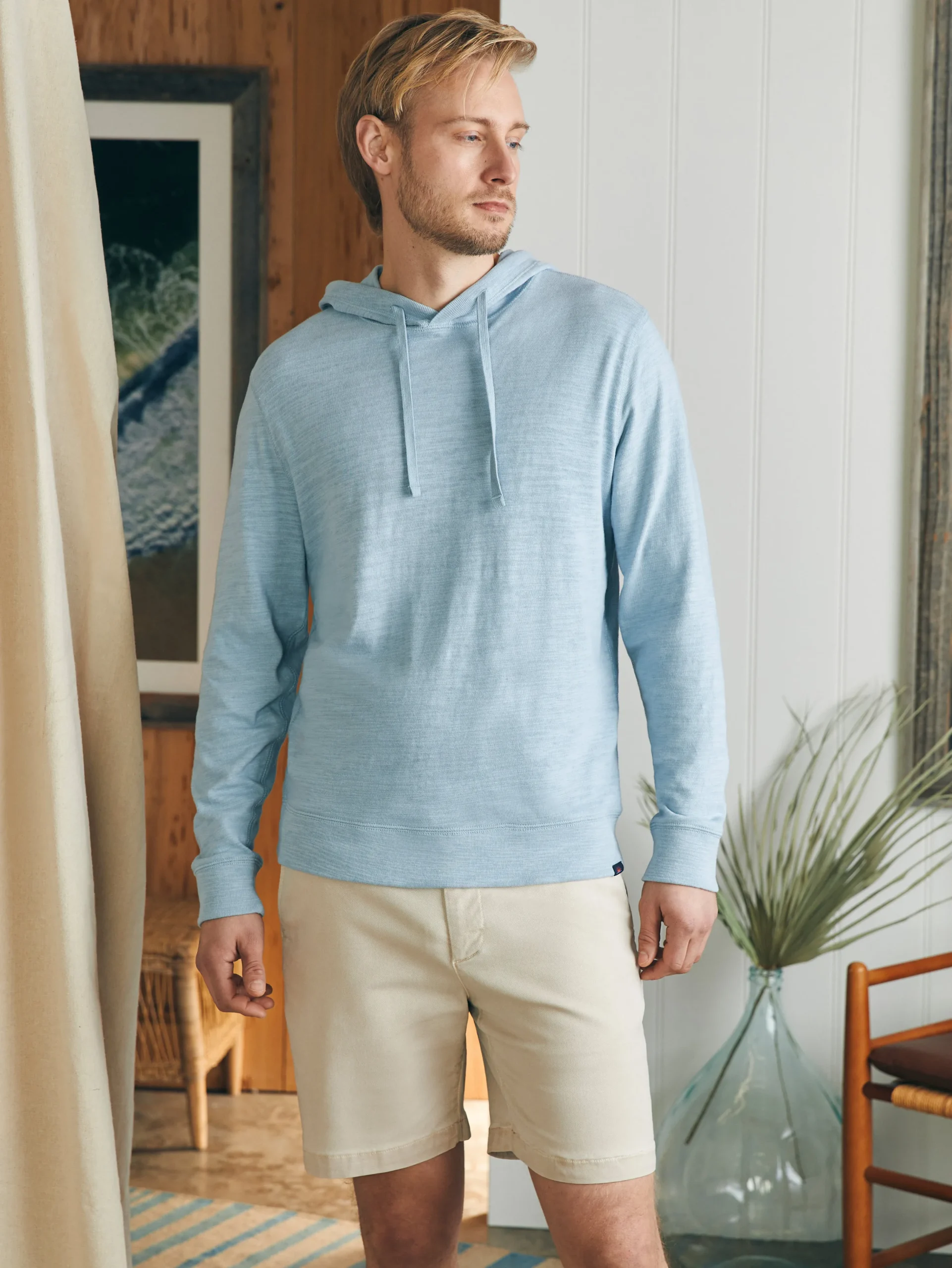 Hoodies & Sweatshirts|Lounge^Faherty Brand Sunwashed Slub Hoodie (Tall) - Blue Breeze