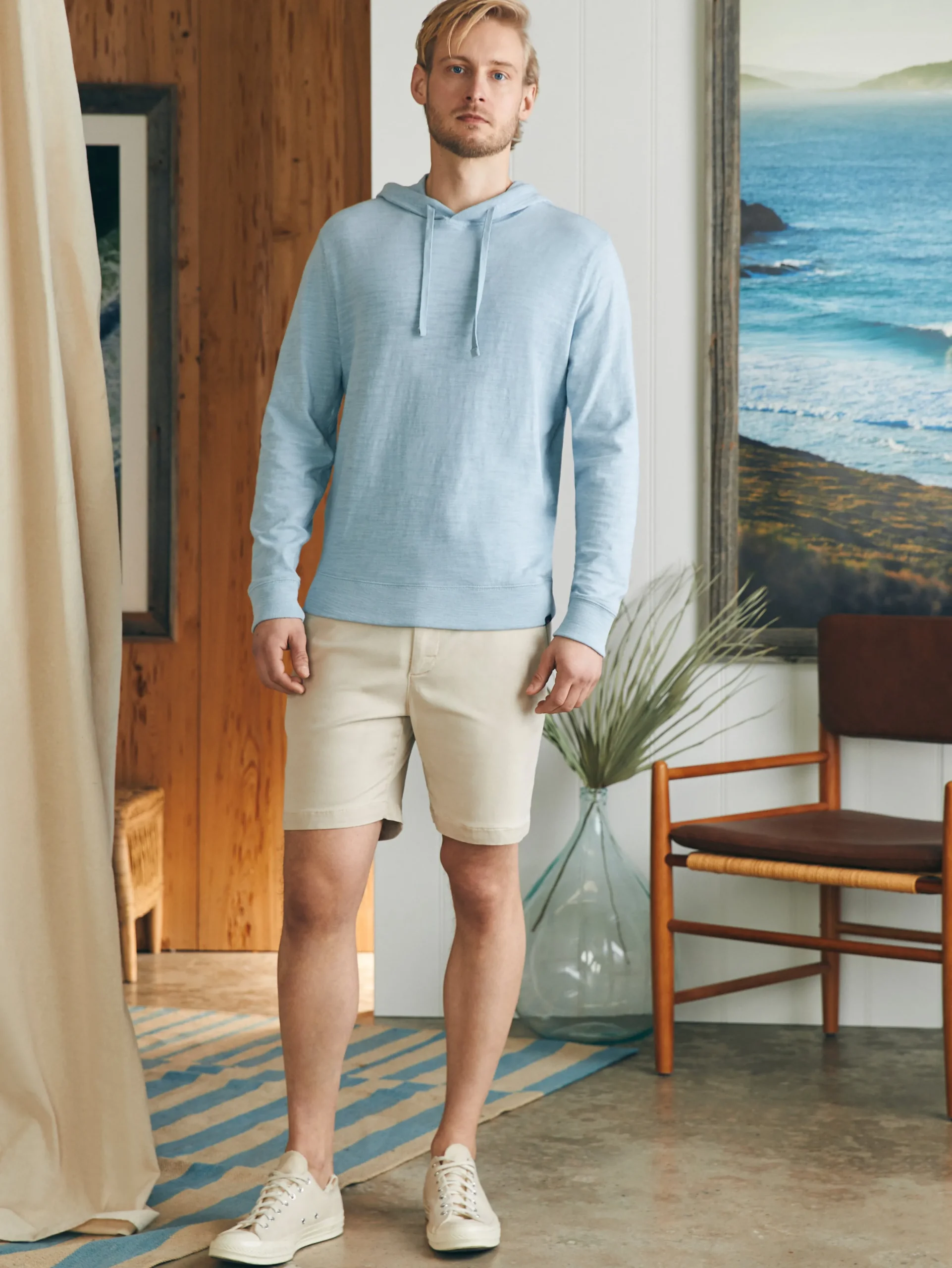 Hoodies & Sweatshirts|Lounge^Faherty Brand Sunwashed Slub Hoodie (Tall) - Blue Breeze