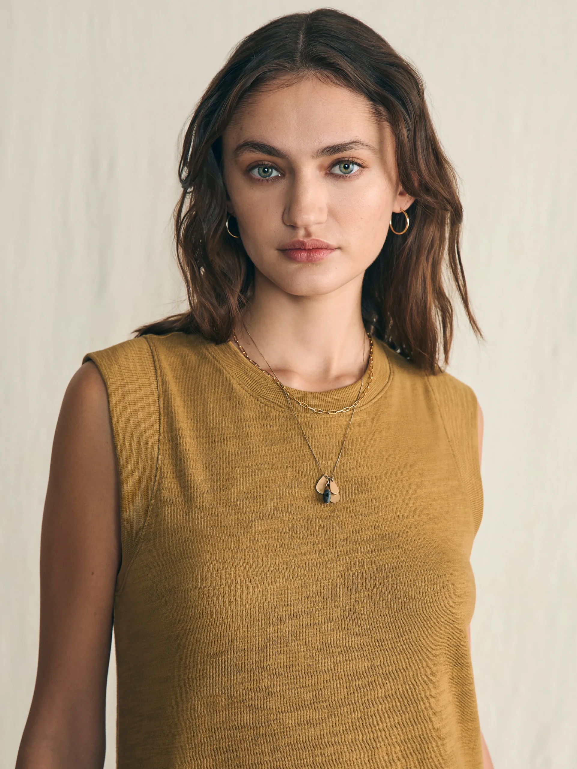Dresses^Faherty Brand Sunwashed Slub Muscle Dress - Antique Bronze
