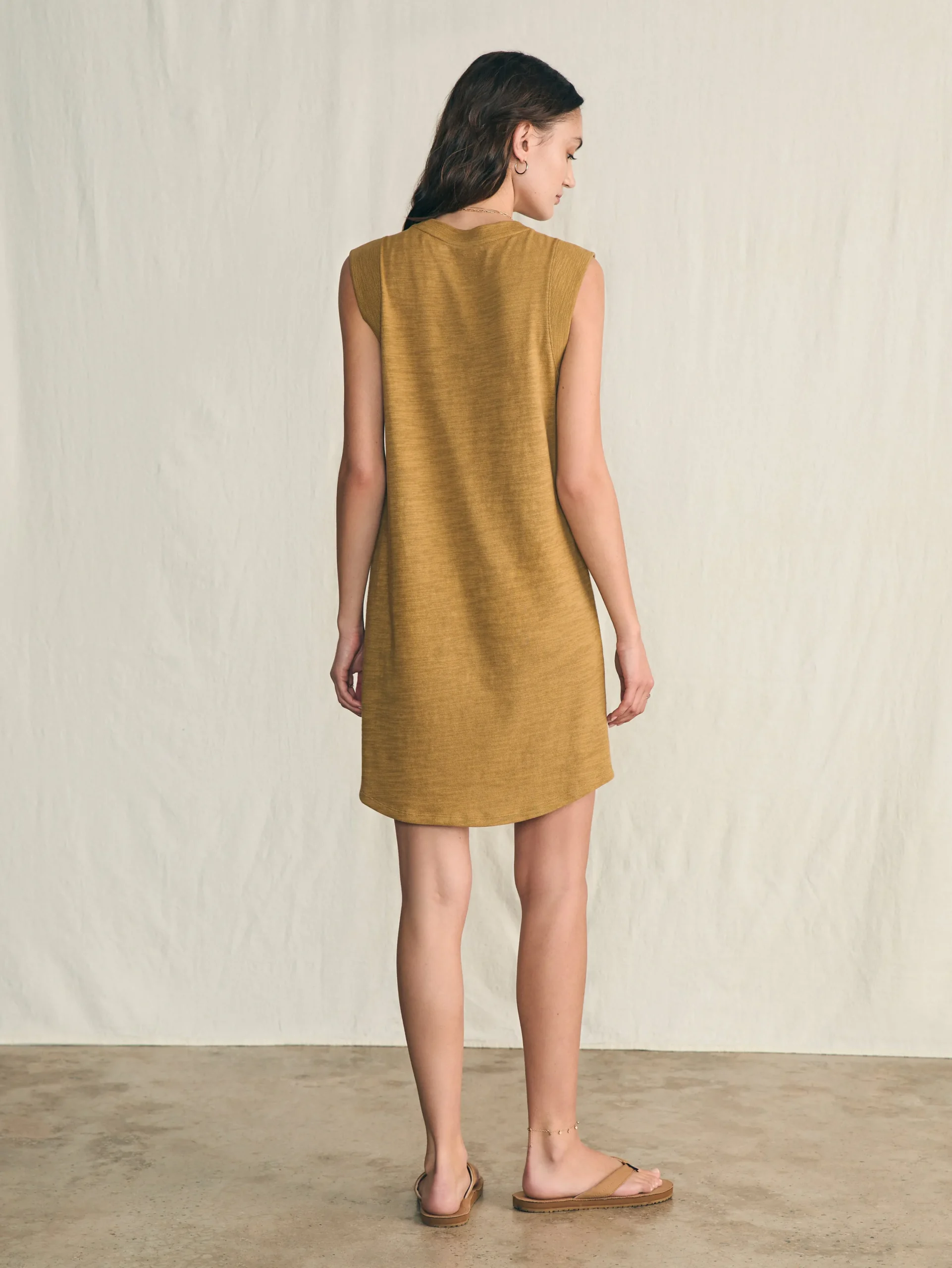 Dresses^Faherty Brand Sunwashed Slub Muscle Dress - Antique Bronze