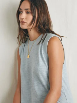 Dresses^Faherty Brand Sunwashed Slub Muscle Dress - Chalk Blue