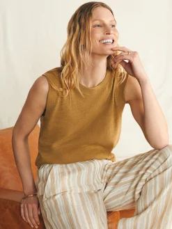 T-Shirts^Faherty Brand Sunwashed Slub Muscle Tank - Antique Bronze